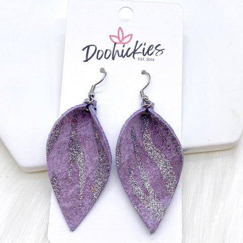 2" Zebra Shimmer Small Petals -Earrings