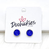 8mm Lil' Sparkles in Stainless Steel Settings -Summer Earrings