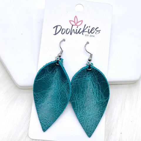 2" Teal Riviera Petals (Smaller Version) -Earrings