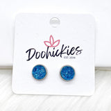 8mm Lil' Sparkles in Stainless Steel Settings -Summer Earrings