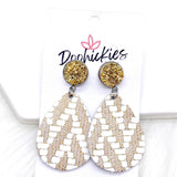 2" Metallic Chevron Dangles -Earrings