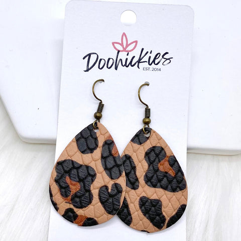 1.5" Tawny Leopard Mini Collection (Leather) -Earrings