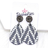 2" Metallic Chevron Dangles -Earrings