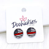 12mm Red, White, & Blue Line Flags in Stainless Steel Settings