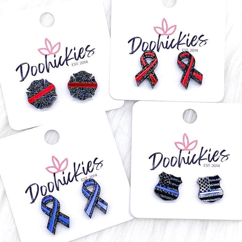 Red & Blue Line Ribbons & Badges