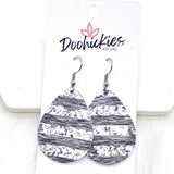 1.5" Shades of Grey Mini Collection (Leather) -Earrings