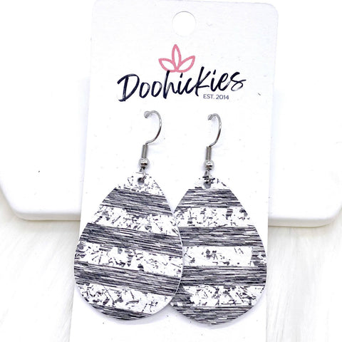 1.5" Shades of Grey Mini Collection (Leather) -Earrings