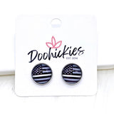 12mm Red, White, & Blue Line Flags in Stainless Steel Settings