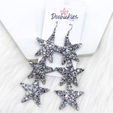 4" Disco Star Drops -Earrings